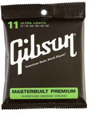 Струни для гітари Gibson SAG-MB11 Masterbuilt Phosphor Bronze .011-.052