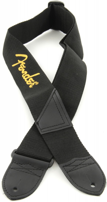 Ремінь для гітари FENDER STRAP 2' BLACK/YELLOW LOGO