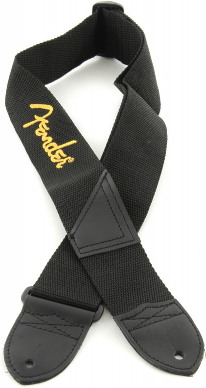 Ремень для гитары FENDER STRAP 2&#039; BLACK/YELLOW LOGO