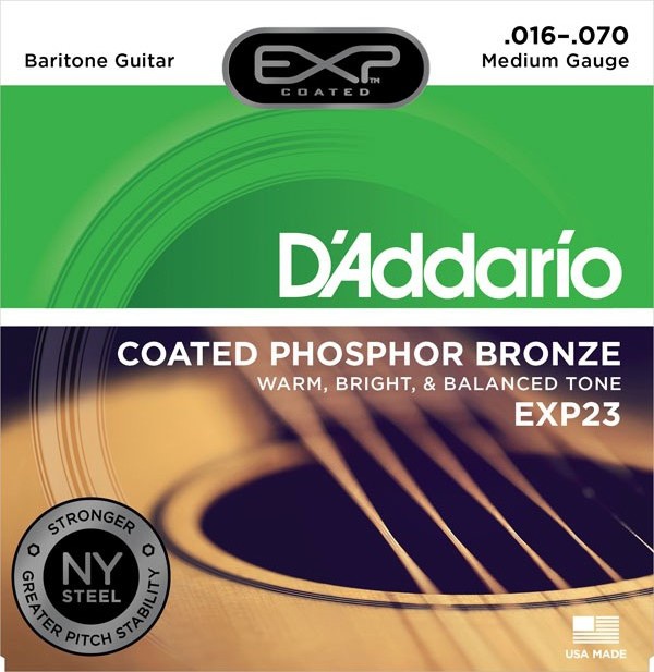 Струны для гитары D&#039;Addario EXP23 EXP Phosphor Bronze Baritone 16-70