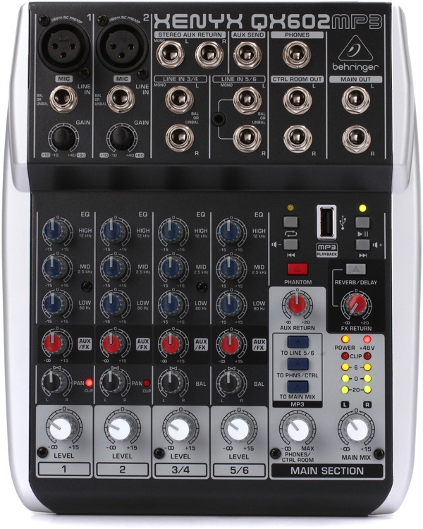 Микшерный пульт Behringer Xenyx QX602MP3