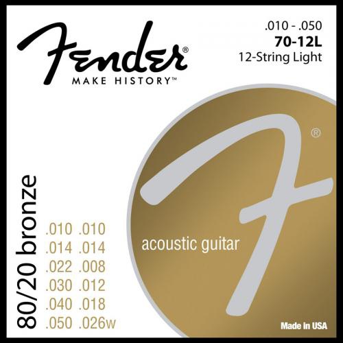 Струны для акустической гитары FENDER 70-12L