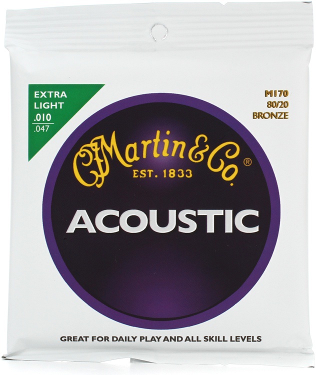 Струны для гитары Martin M170X Traditional Acoustic 80/20 Bronze Extra Light (10-47)