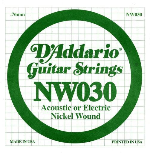 Струна для електрогітари D`ADDARIO NW030 XL Nickel Wound 030