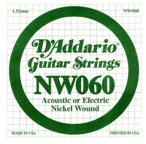 Струна для електрогітари D`ADDARIO NW060 XL Nickel Wound 060