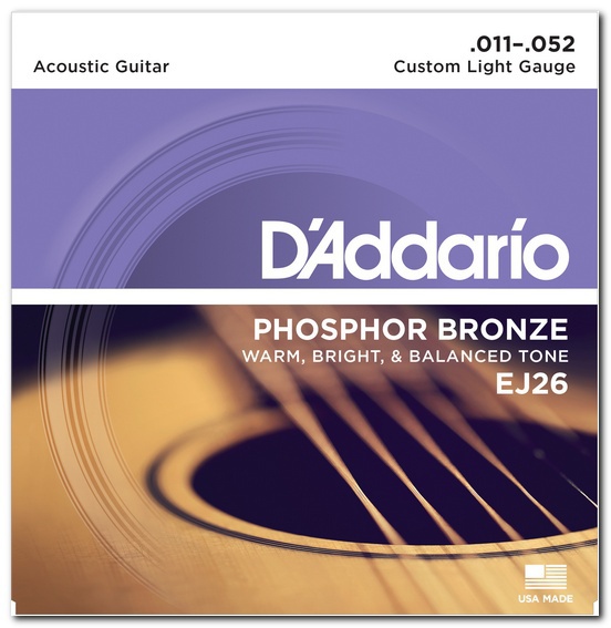 Струни для акустичної гітари D&#039;ADDARIO EJ26 Phosphor Bronze Custom Light