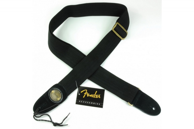 FENDER 2&#039; COTTON BK OVAL LOGO GUITAR STRAP