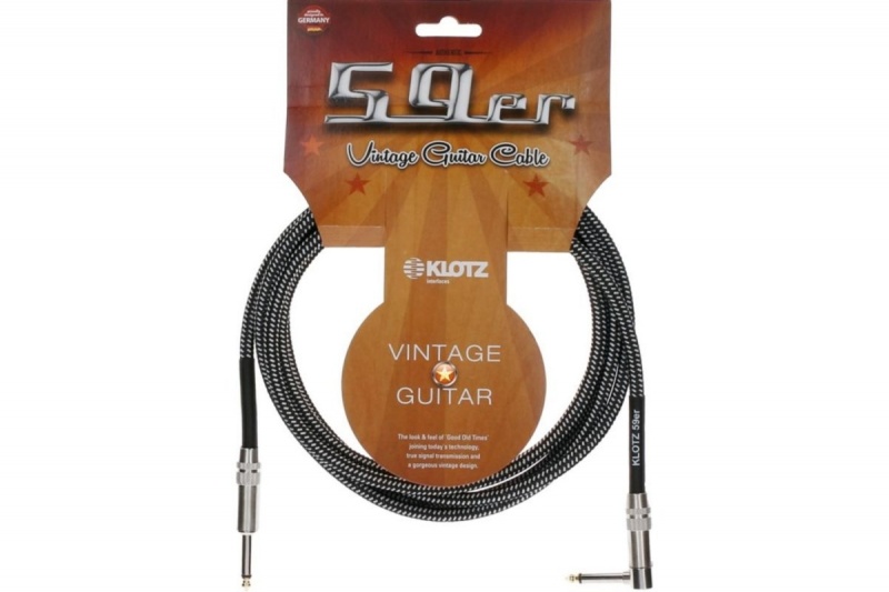Инструментальный кабель KLOTZ 59 VINTAGE PRO GUITAR CABLE ANGLED 3 M