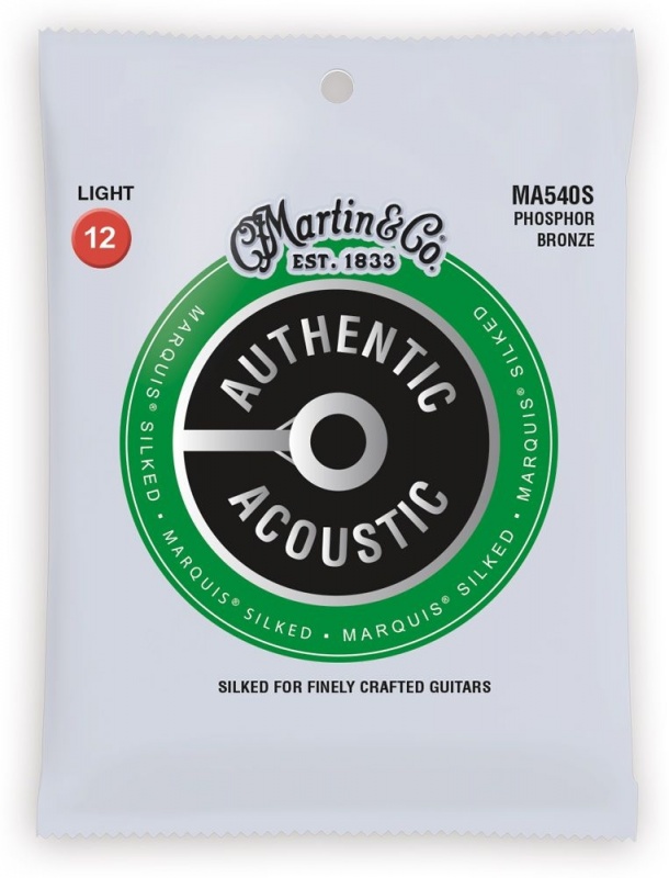 Струны для гитары MARTIN MA540S Authentic Acoustic Marquis Silked 92/8 Phosphor Bronze Light (12-54)