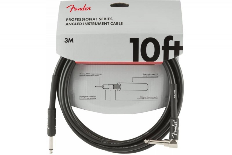 Инструментальный кабель FENDER CABLE PROFESSIONAL SERIES 10&#039; ANGLED BLACK