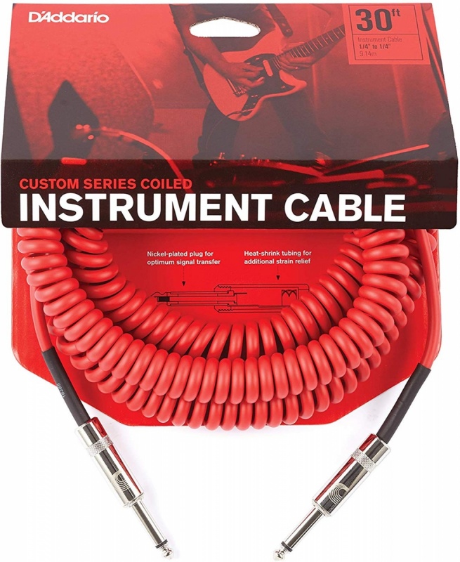 Інструментальний кабель D`ADDARIO PW-CDG-30RD Coiled Instrument Cable - Red