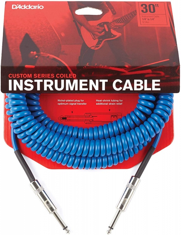Інструментальний кабель D`ADDARIO PW-CDG-30BU Coiled Instrument Cable - Blue