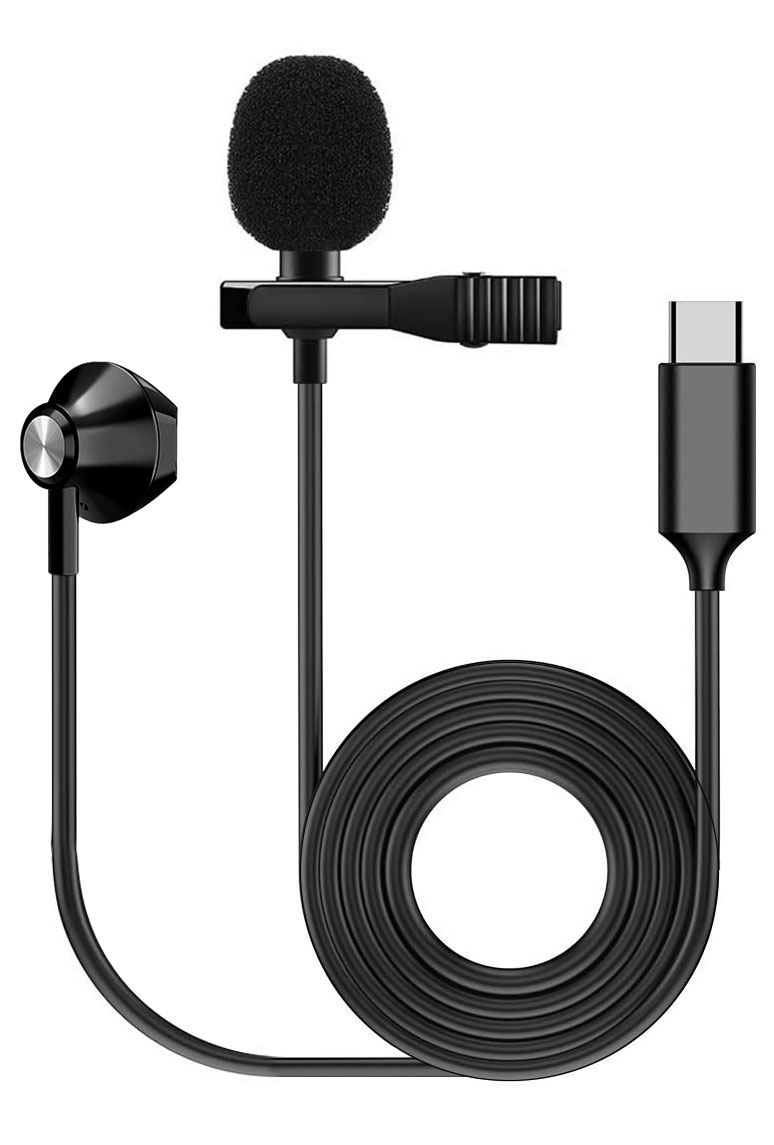 Петличний мікрофон FZONE KM-05 LAVALIER MICROPHONE W/ EARPHONE (USB Type C)