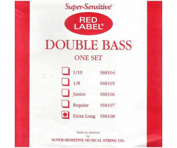 Струны для контрабаса Super-Sensitive Red Label SS8108 (Extra Long)