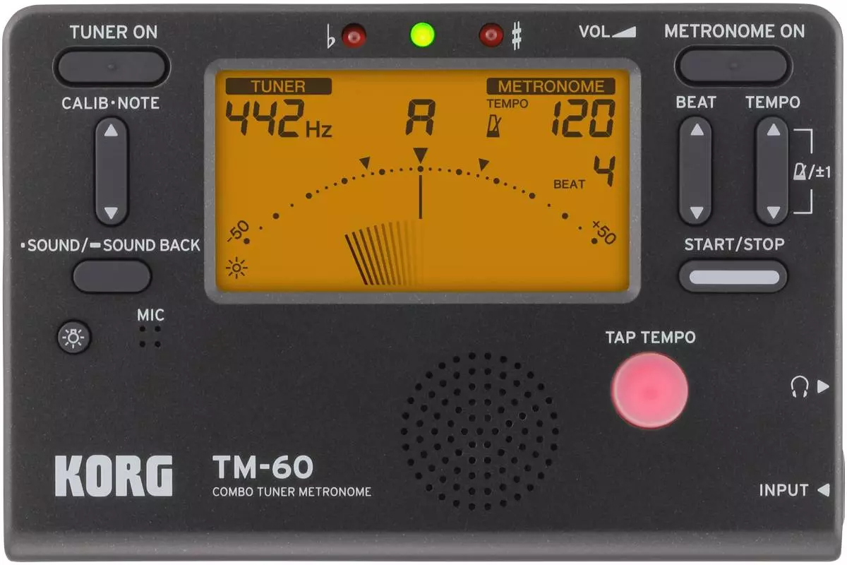 Тюнер для налаштування гітари KORG TM-60-BK Тюнер-метроном