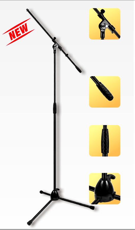 Стойка для микрофона MS005T Roxtone Мікрофонна стійка журавель телескопічна, регульована висота 105/175 см.