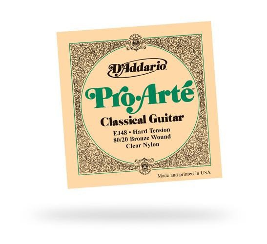 Струны для классической гитары D&#039;ADDARIO EJ48 PRO ARTE 80/20 BRONZE WOUND HARD TENSION