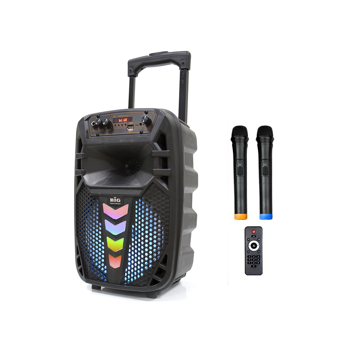 Акустическая система BIG130TRANSFORMER USB/MP3/FM/BT/TWS + 2pcs VHF mic