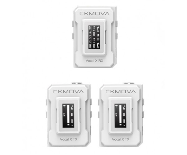 Мікрофон для подкастингу Радіосистема (мікрофон бездротовий) CKMOVA Vocal X V2W (Білий)