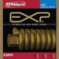 Струны для акустической гитары D'ADDARIO EXP11 EXP 80/20 Bronze Light